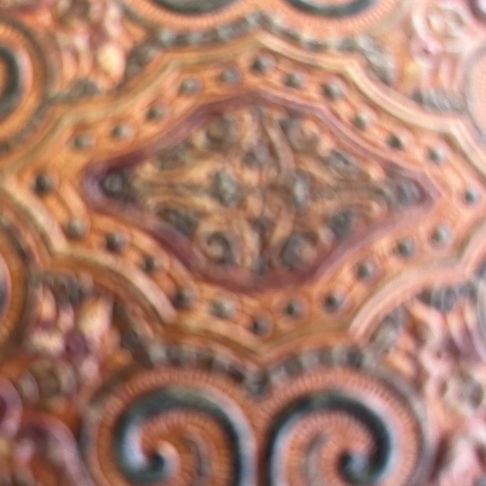 Leather Tooled Wallet Clutch in Brown - Picture 4 of 6